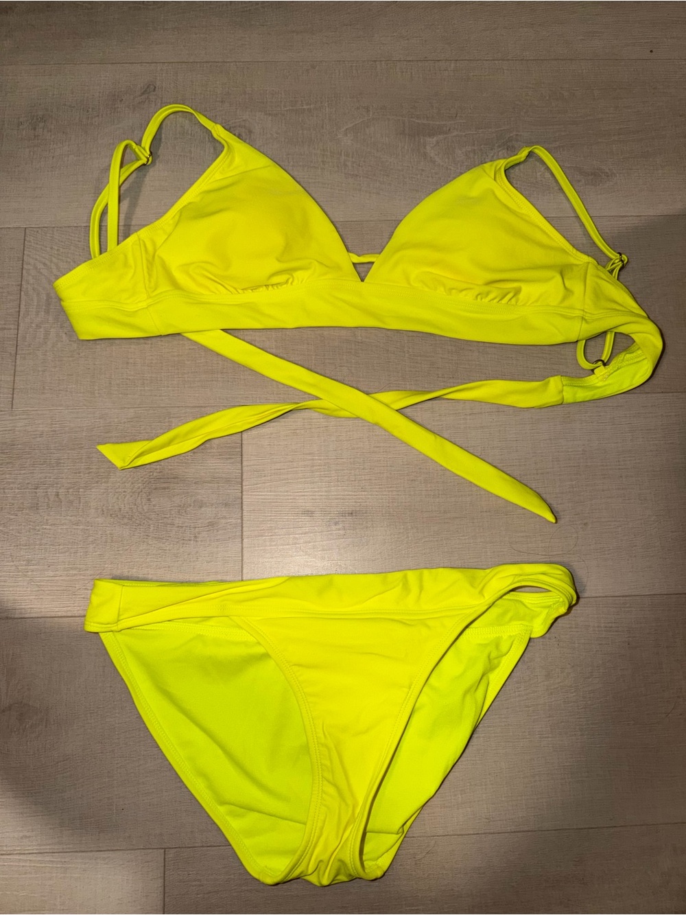 Kohl's Neon Yellow Tie-Back Bikini Two-Piece